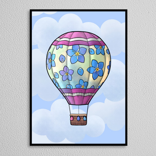 Teplovzdušný balón floral+petals - poměnky