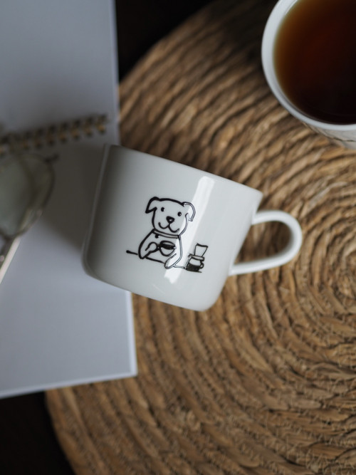 Ručně malovaný hrníček PES+KAFE