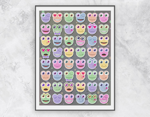 Grafika Žabičky (pastel) - mix — foto 1