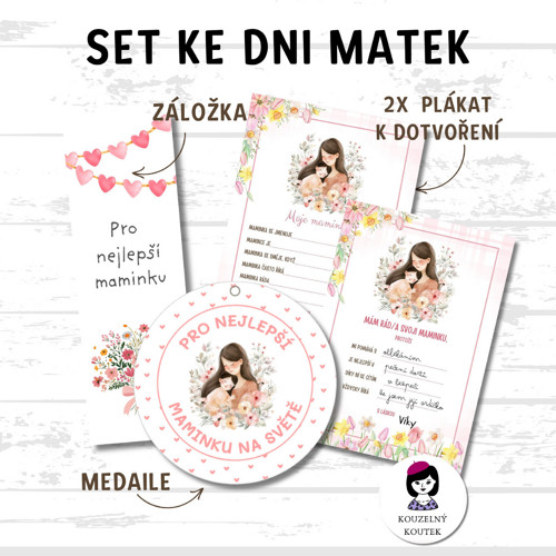 Set ke dni matek záložka medaile plakát (PDF)