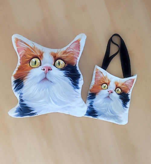 3D polštářek kočka.