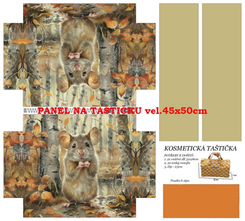 Panel na taštičku bavlna — foto 1