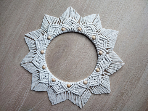Macramé dekorace na zeď, SLUNCE