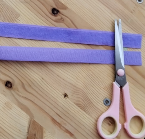 Suchý zip barva fialová šíře 20mm kompletní