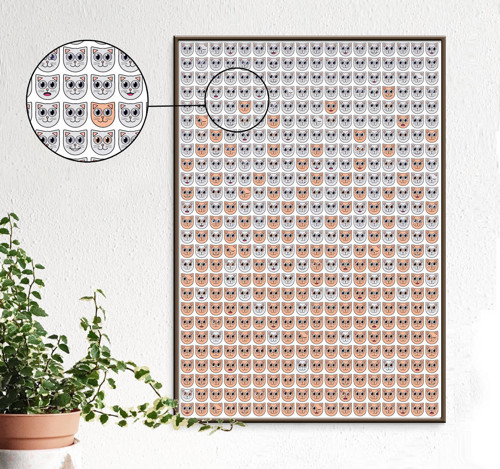 Grafika Kočičí mozaika - přechod