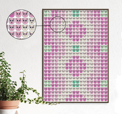 Grafika Kočičí mozaika - abstraktní