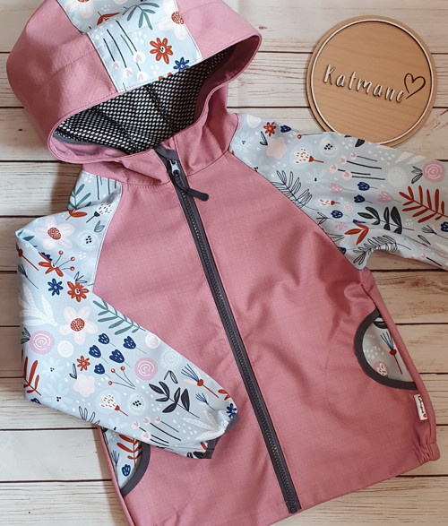 Softshellová jarní/podzimní bunda starorůžová/květ