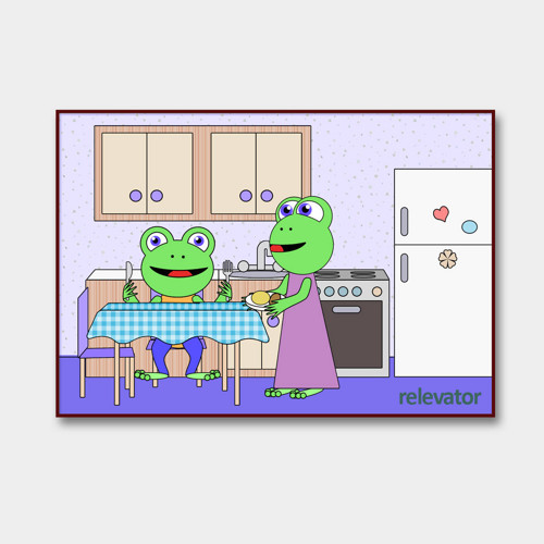 Žáby v pokoji grafika - kuchyň