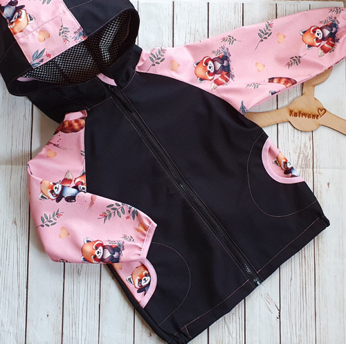 Softshellová jarní/podzimní bunda černá/panda č.
