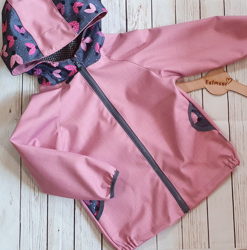 Softshellová jarní/podzimní bunda starorůž/berušky