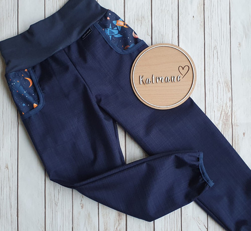 Jarní/podzimní softshell kalhoty tm. modrá — foto 1