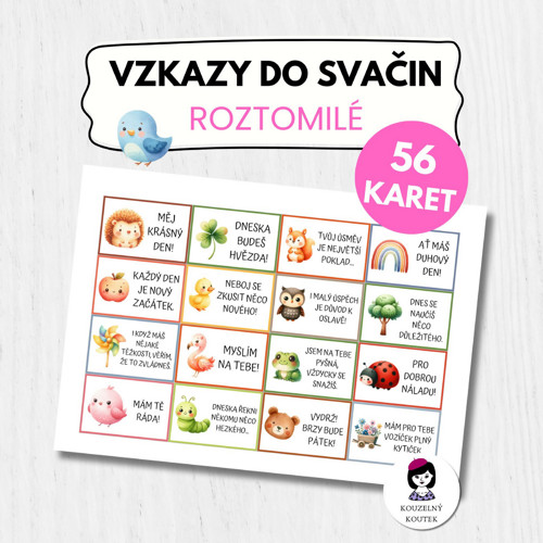 Vzkazy do svačin Kartičky do svačin (PDF)