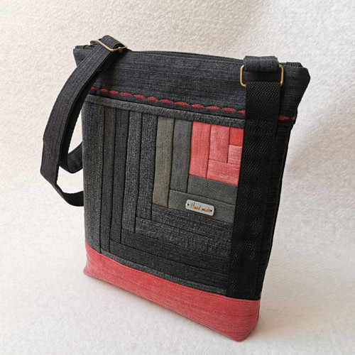 Jeansová patchwork kabelka LABRADORIT 13 — foto 1