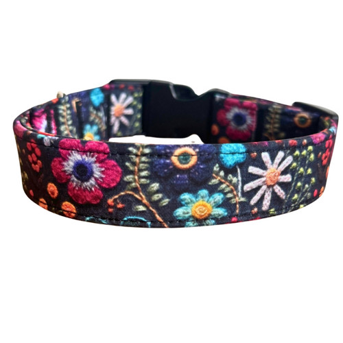 Obojek SOFT - vyšívaná louka 2,5 cm