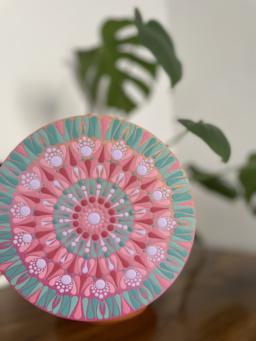 Mandala Rozkvétání 2 - ručně malovaná, 20 cm