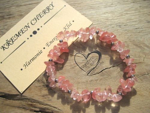 Pružný Náramek - Křemen Cherry — foto 1