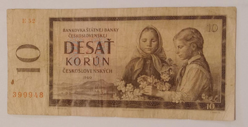 Bankovka 10 Kčs 1960, Série E 52