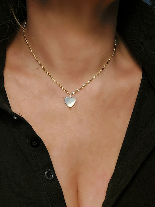"DUOO" black or white heart GF 5% zlata 14Kt