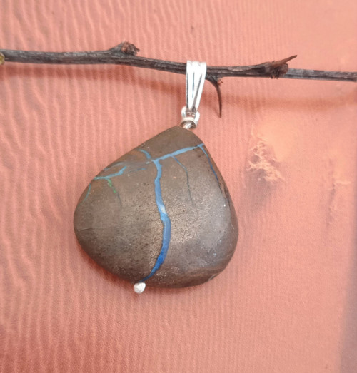 Přívěsek - australský boulder opál 3....Ag925/1000 — foto 1