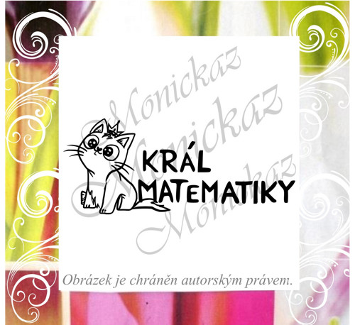Král matematiky kočka 385. Razítko.