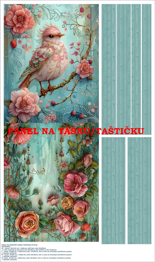 Panel na tašku/taštičku - bavlna XL