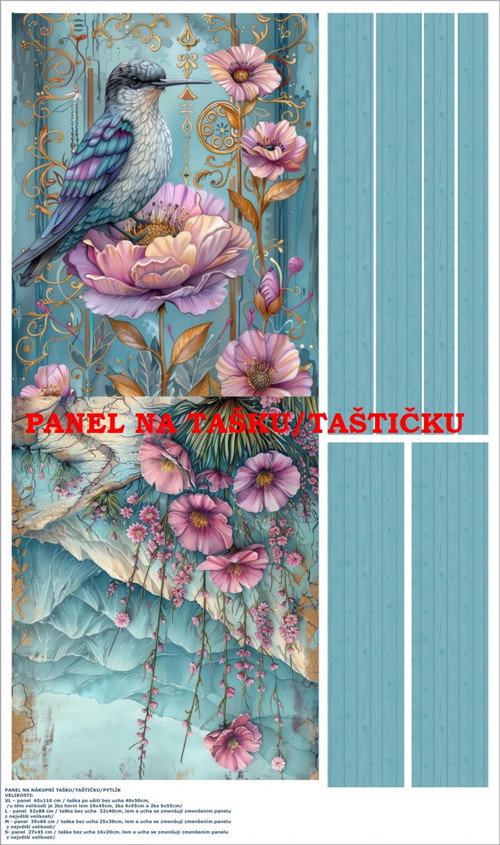Panel na tašku/taštičku - bavlna XL
