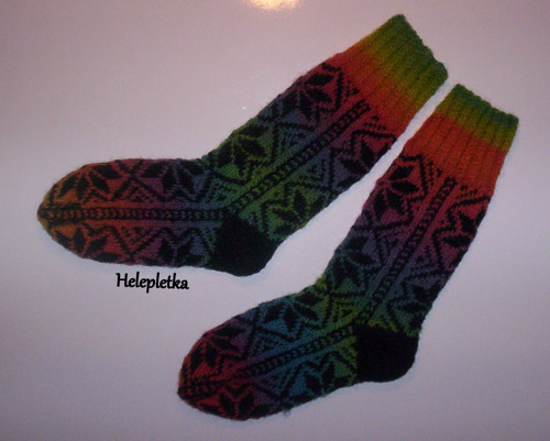 Ponožky 100% merino, duhové, vel. 39-40