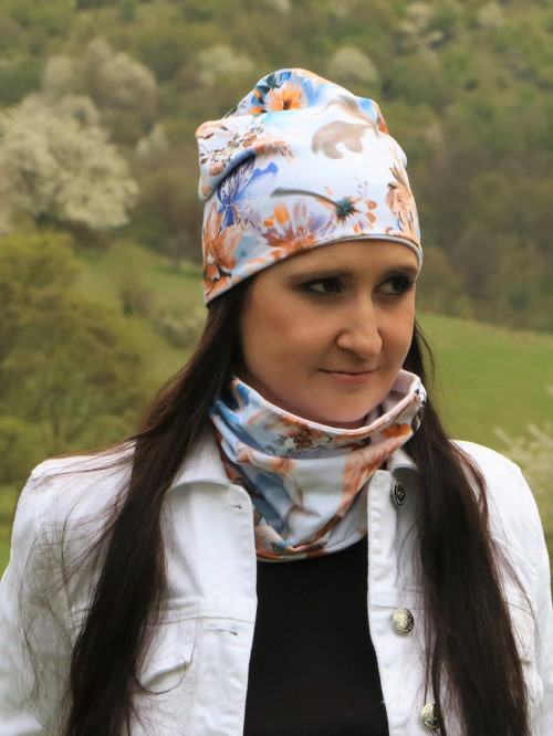 Úpletový set Lilium - čiapka + nákrčník