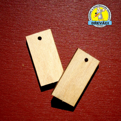Obdélník 3x1,5 cm komponent s děrováním - KV0291 J