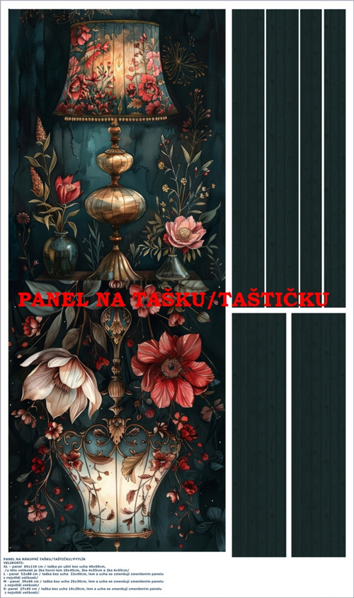 Panel na tašku/taštičku - bavlna XL