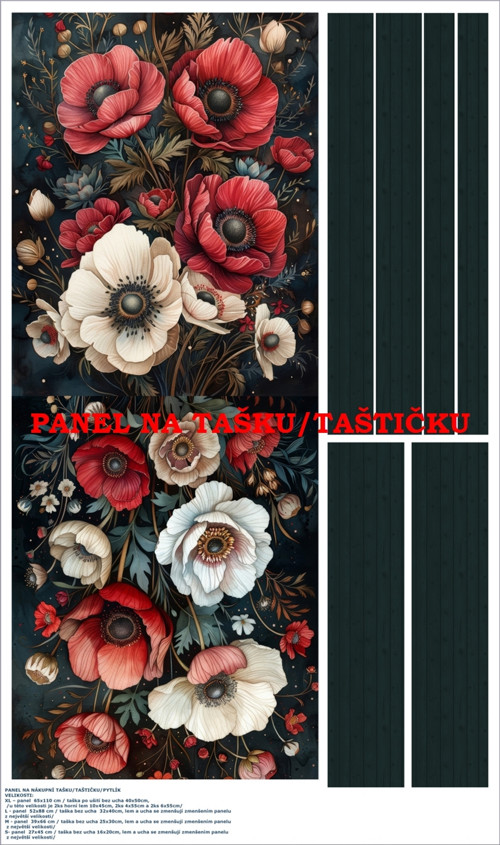 Panel na tašku/taštičku - bavlna XL
