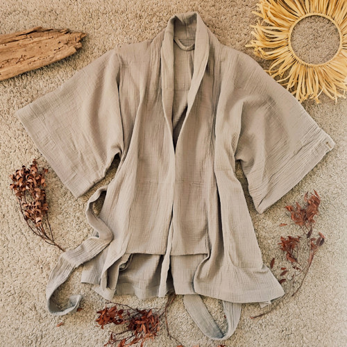 Mušelínové kimono Chai / Stone