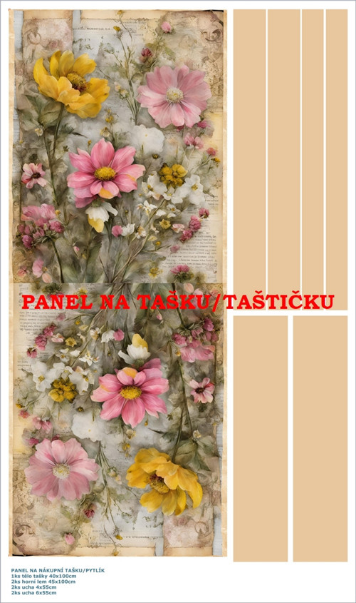 Panel na tašku/taštičku - bavlna XL
