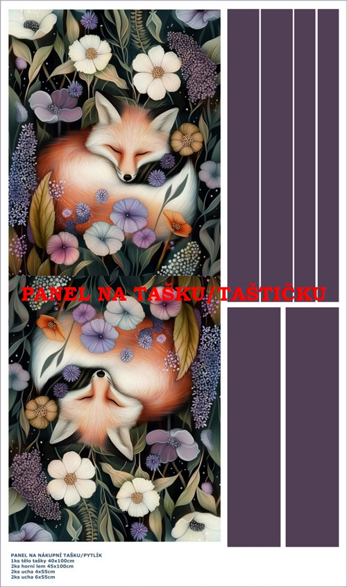 Panel na tašku/taštičku - bavlna XL