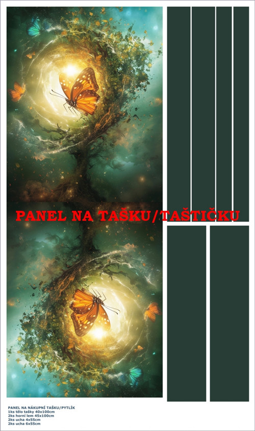 Panel na tašku/taštičku - bavlna XL