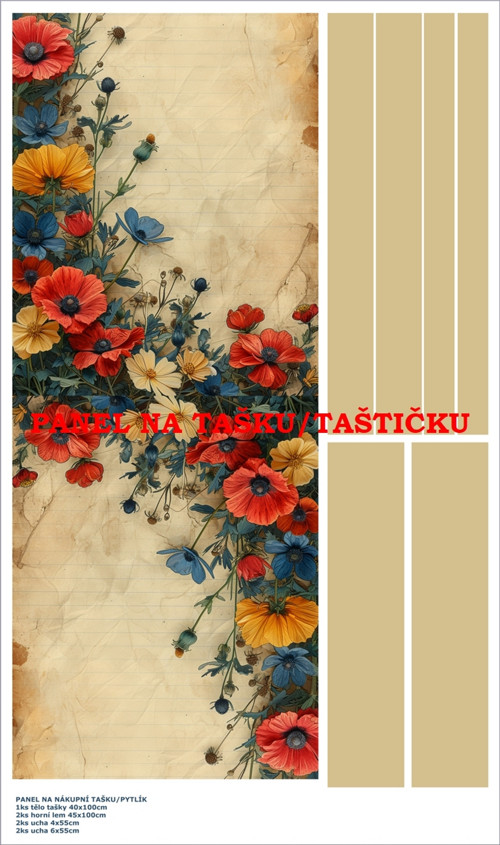 Panel na tašku/taštičku - bavlna XL
