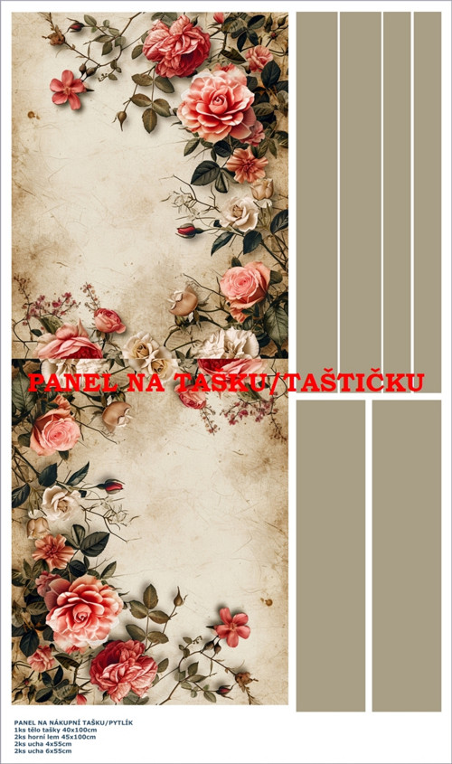 Panel na tašku/taštičku - bavlna XL