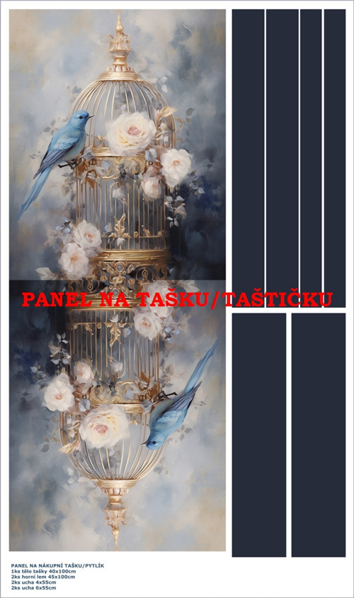 Panel na tašku/taštičku - bavlna XL