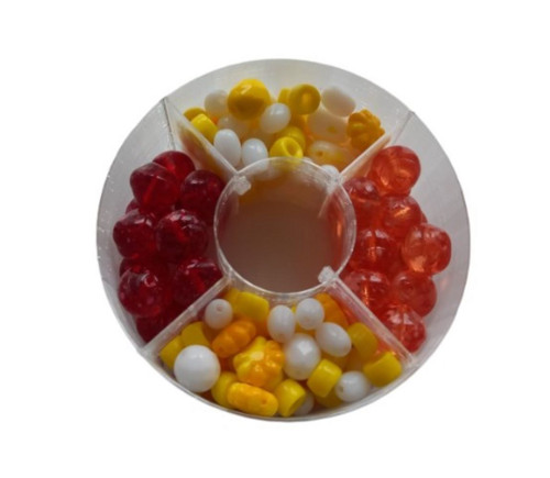 Korálková krabička oranžová/červená/žlutá 70 g