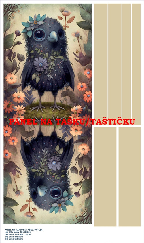 Panel na tašku/taštičku - bavlna XL