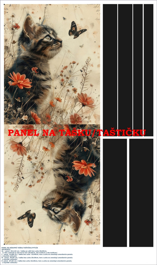 Panel na tašku/taštičku - bavlna XL