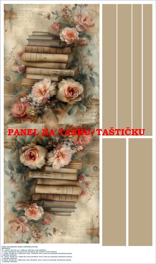 Panel na tašku/taštičku - bavlna XL