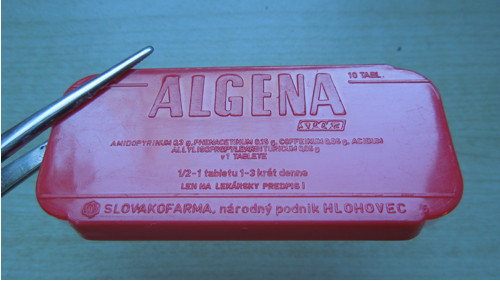 Retro krabička od léků Algena