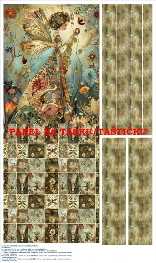 Panel na tašku/taštičku - bavlna XL
