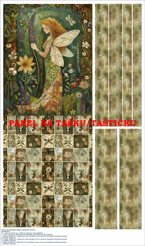 Panel na tašku/taštičku - bavlna XL