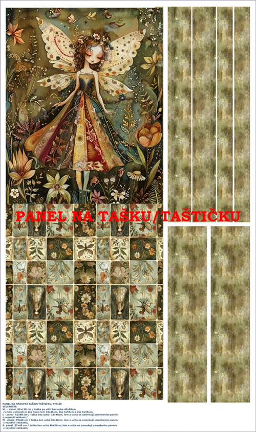 Panel na tašku/taštičku - bavlna XL