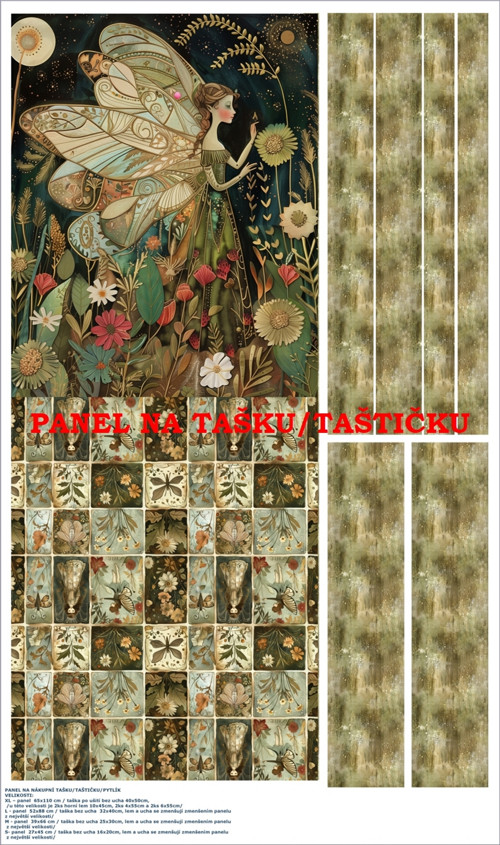 Panel na tašku/taštičku - bavlna XL