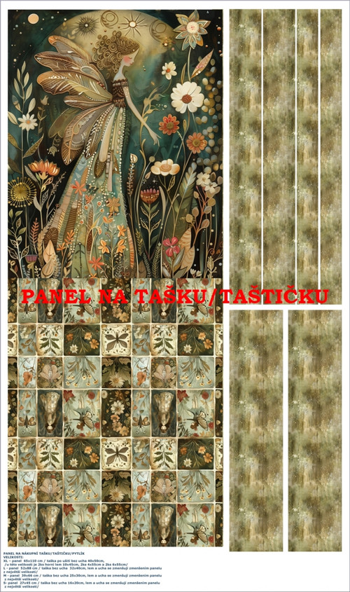 Panel na tašku/taštičku - bavlna XL