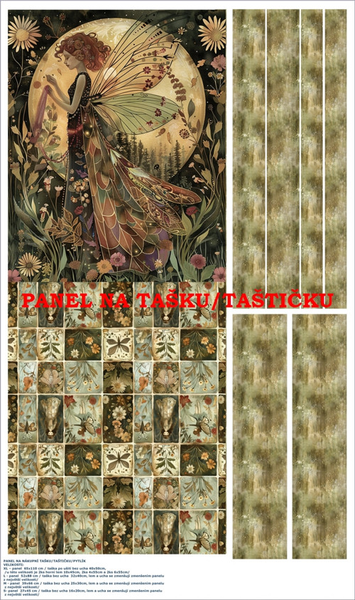 Panel na tašku/taštičku - bavlna XL