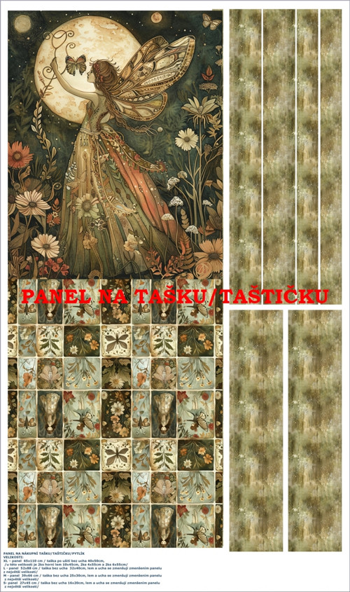 Panel na tašku/taštičku - bavlna XL